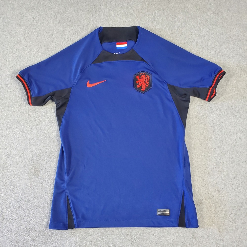 Nike Netherlands Away Jersey 2022-23 Mens Small Blue Soccer Football DN0693-455